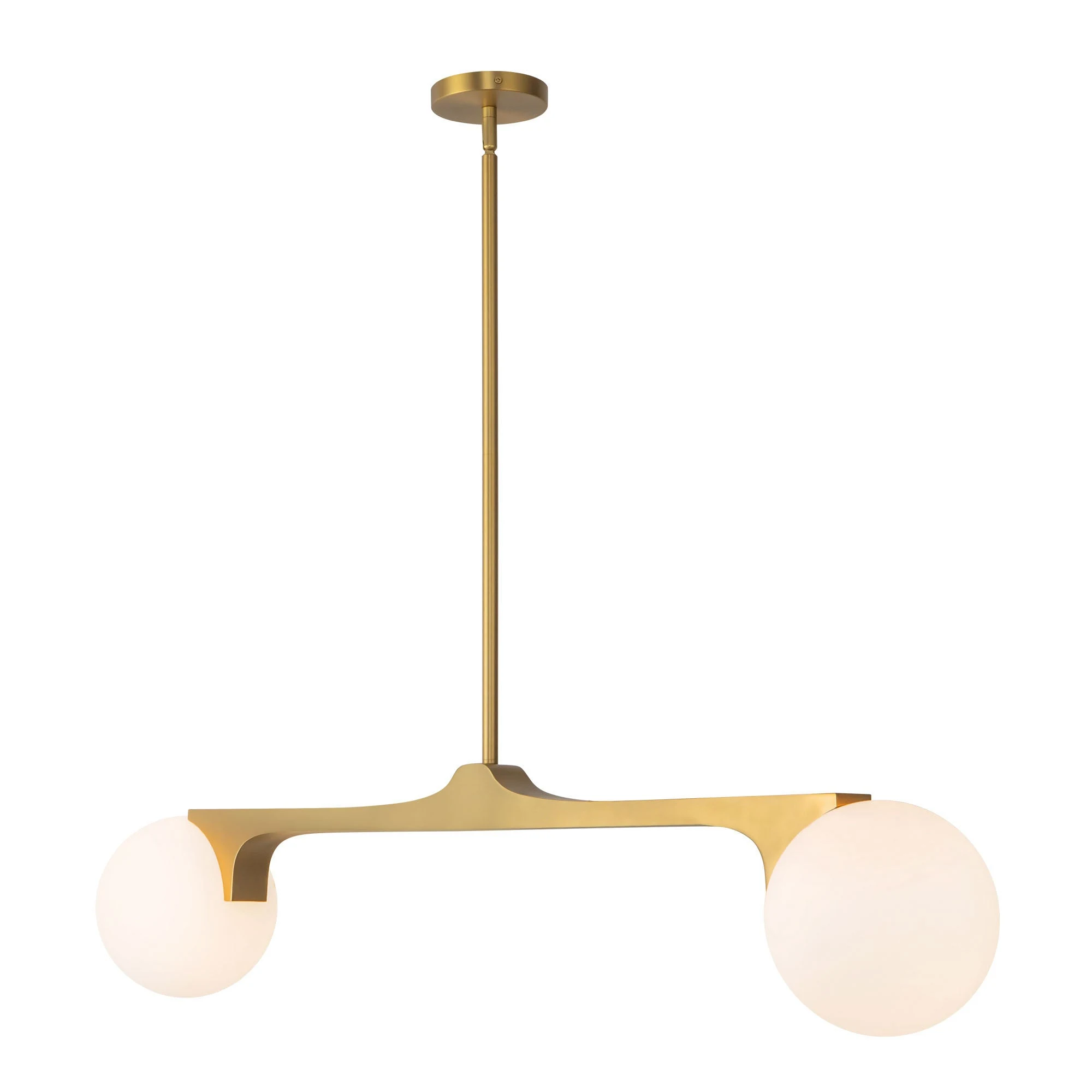 Briar two-light linear pendant in Brushed Gold