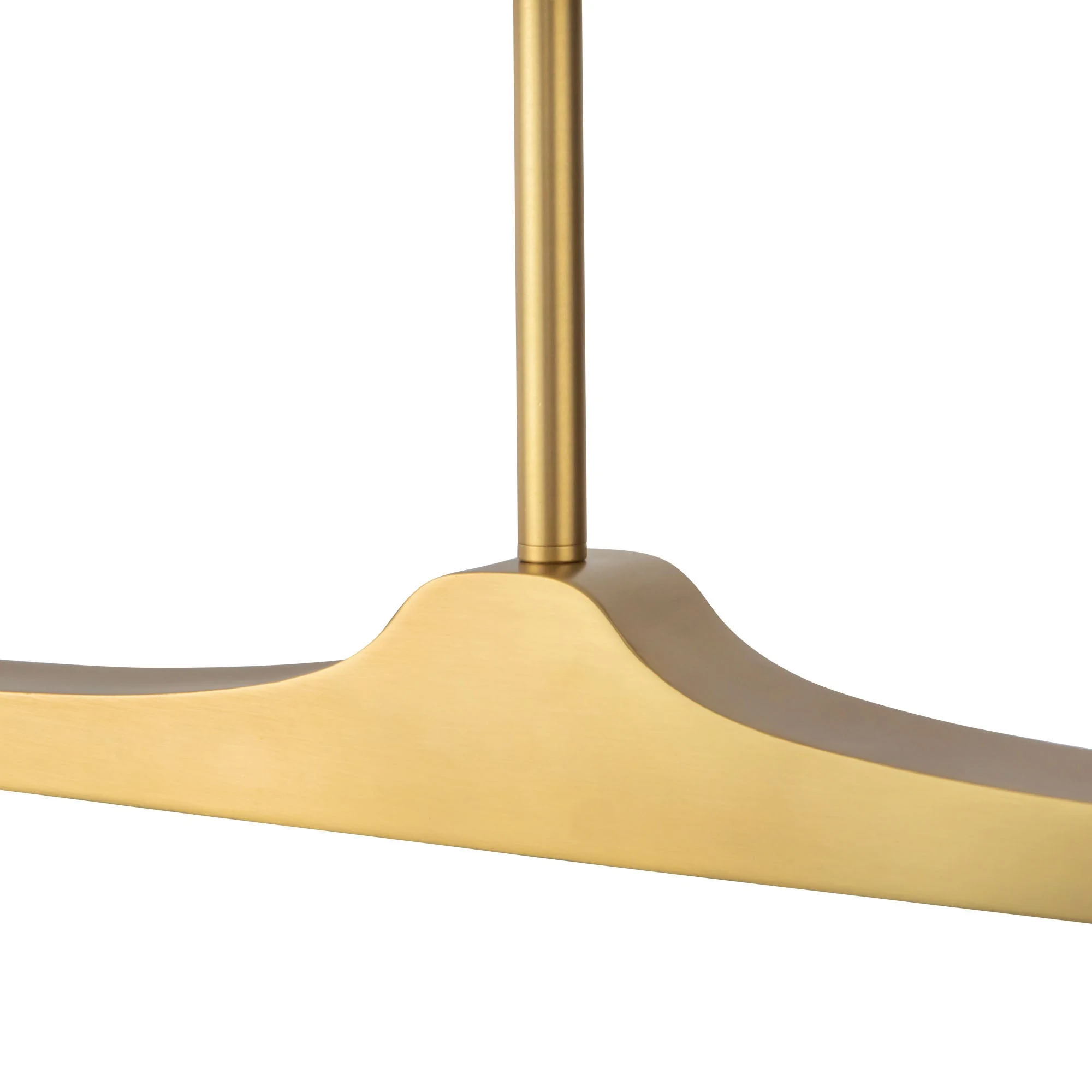 The curved shoulder of the Briar linear pendant where the arm meets the stem
