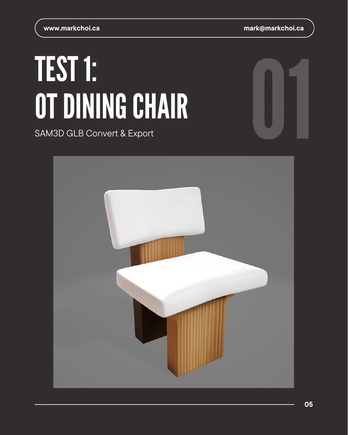 Original slide showing the rough chair mesh converted with Sam 3D