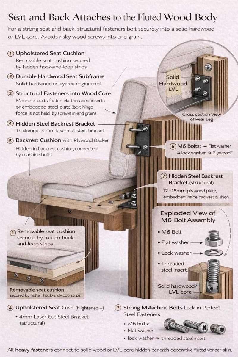 AI-generated diagram proposing internal structure for the chair